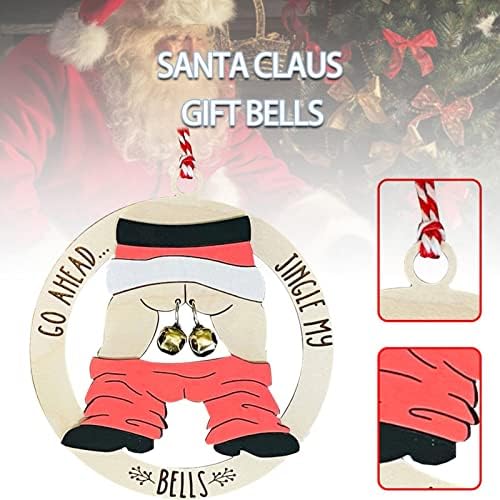 Ornamento de Santa Butt Bell 2022 Ornamento de Natal engraçado Janela de decorações de Natal vintage