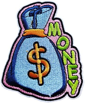 Bolsa de dinheiro Ferro em Sew On Patch, emblema americano de bolso de bolso bordado para mochilas, jeans, jaqueta, bolsas