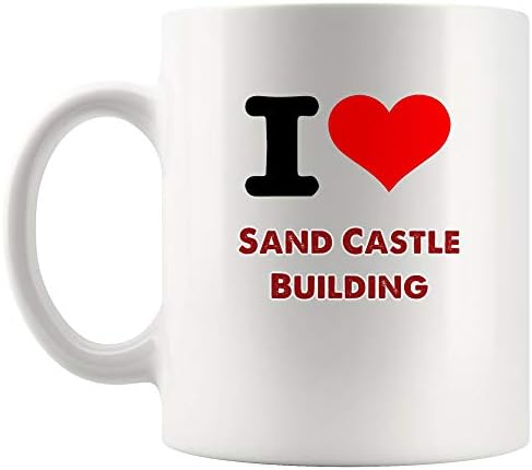 Eu amo o castelo de areia edifício caneca canecas canecas de chá de chá | Comer sono idéias de repetição criança crianças