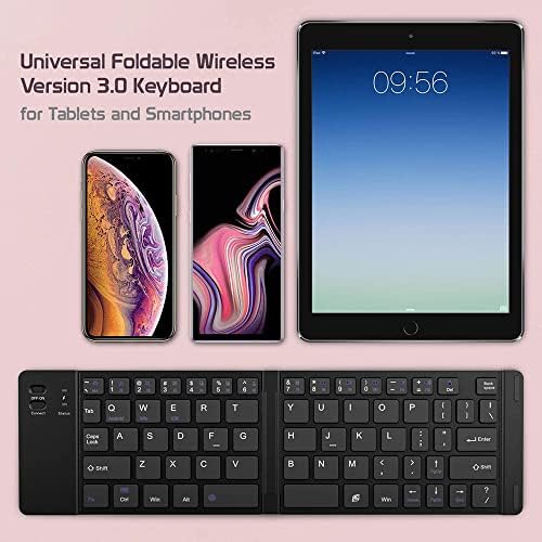 Funciona da Celllet Ultra Slim dobring -Wireless Bluetooth Keyboard compatível com LG Aristo com HoldStand do telefone - Teclado