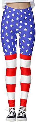 Miashui Alta cintura Pernela Leggings Cotton Petite Independence Day for Women Print Mid Caists Yoga Pants for Women's Leggings lote