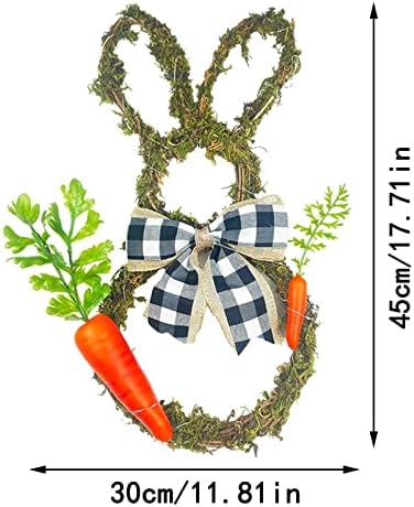 No papel escuro, Feliz Wreath Wreath Wreath Spring Wreath Decorações de Páscoa Decoração Porta Porta Frente Wreath Spring Bunny Decor Stand Studio Womens Coat