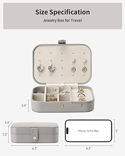 Vlando Small Jewelry Box, Jóias de viagens Caso Organizador de Jóias para Brincos Anel de Colares, Organizador de Jóias de