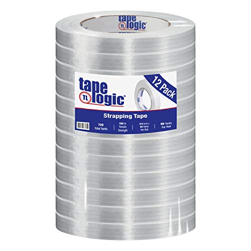 Poly Bag Guy Tape Logic® 1400 fita de amarração, 3/4 x 60 jardas, limpa, 12/estojo
