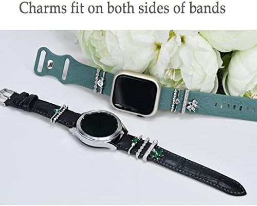 Sunoreek relógio encantos da banda, anéis decorativos Loops Charmms compatíveis com bandas de relógio de silicone Apple