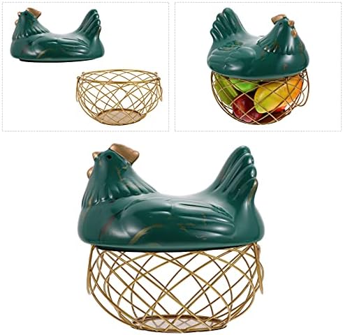 Hemoton Galo decoração de ovo cesto de arame de metal ovo cesta