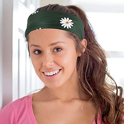 ALREMO XINGHUANG - 4PCS TRABALHO DA PARTE FLORAL Mulheres Floral Band Yoga Bandas de suor Elastic Wide Cabeça envolve acessórios