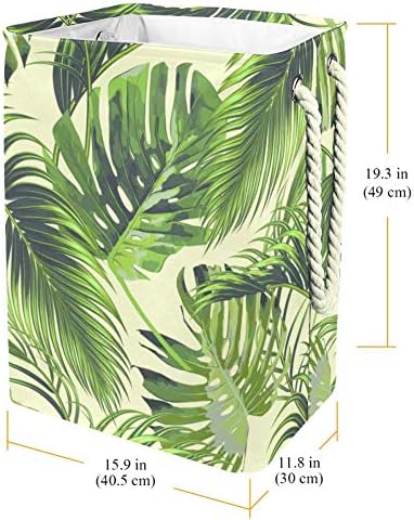 Deyya Tropical Palm Leaves Padrão de lavanderia cesto cesto alto alto dobrável para crianças adultas meninos adolescentes