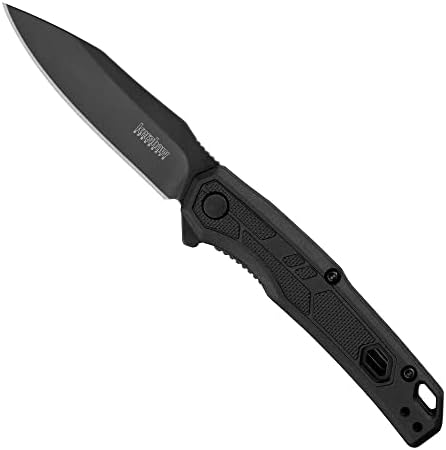 Kershaw Appa dobrável faca de bolso tático, abertura do SpeedSafe, lâmina preta e alça de 2,75 polegadas, pequena,