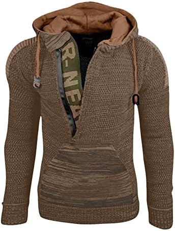 Suéteres ymosrh para homens outono suéter de inverno com capuz com capuz de malha de malha de manga longa pulôver masculina