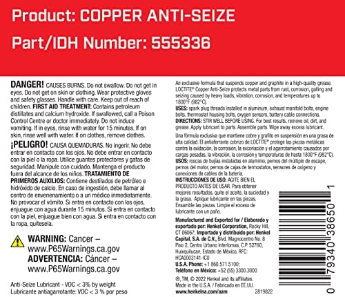 Loctite 555336 Top de escova de lubrificante anti-seeze de cobre, 8 onças.