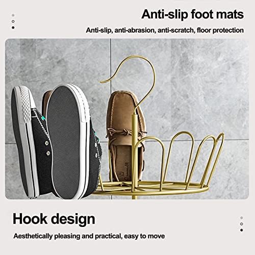 Lüzhong Sapato giratório Rack de calçados de ferro, rack de sapato de sapato circular em pé, rack de sapatos giratórios, girando