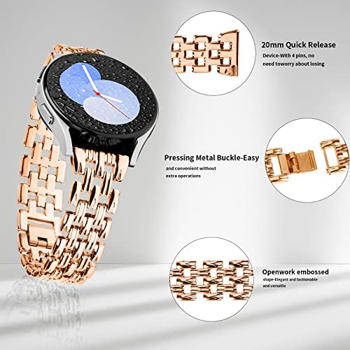 Bandas de metal Joyozy compatíveis com Samsung Galaxy Watch 5 40mm 44mm/relógio 5 Pro 45mm/Galaxy Relógio 4 40mm 44mm/relógio
