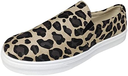 Pano de moda feminina estampa de leopardo baixo tampo baixo plana de tamanho grande sapatos casuais tênis casual tênis