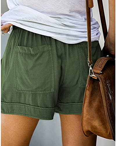 Shorts yubnlvae para mulheres de alta cintura alta verão plus size s-5xl cordas de tração com dois bolsos laterais sólidos calças modernas