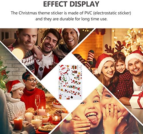 Hemoton Christmas Stickers Janela de Natal Boletom Decalques de vidro anti removível de adesivos estáticos decorativos