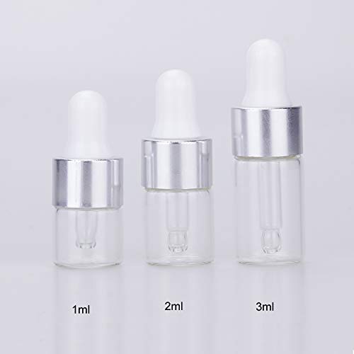 Garrafas de conta -gotas transparentes - 100pcs 3ml mini garrafas de óleo essencial com dispensador de conta -gotas para perfumes