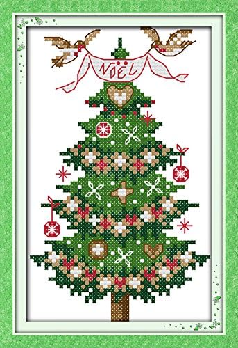 CaptainCrafts New Cross Stitch Kits Patterns Borderyer Kit - Árvore de Natal