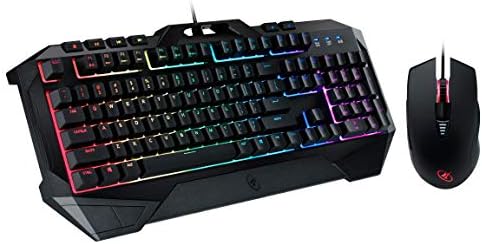 RoseWill Gaming RGB Teclado e mouse combinando, Rainbow RGB Liting de led teclado de jogo LED, estilo de membrana com teclado mecânico