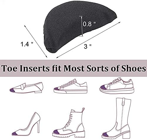 Inserções do dedo do pé para sapatos muito grandes, 4 pares inserções de sapatos para homens homens, preenchimento