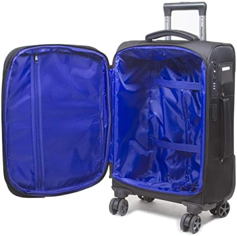 DeJuno Executive New Generation Spinner Luggage Set com porta USB, cinza