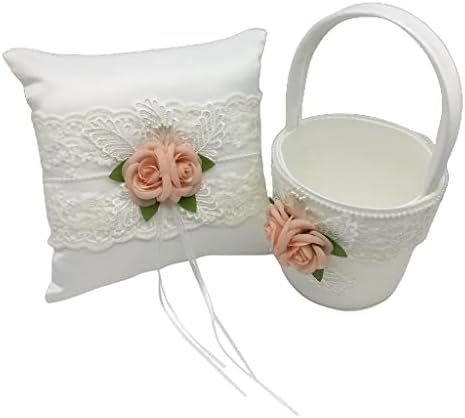 XJJZS travesseiro de casamento travesseiro de rosa floreira portador de nupcial Casca de fita de fita Decoração de festa