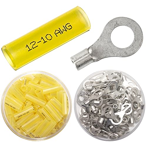 Rockdig 100pcs Separado Connectores de anel de encolhimento de calor