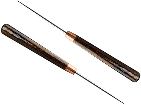Ferramenta awl, 2 pcs maçaneta de madeira scratch awl para uma ferramenta de fabricante de punção de couro, costurando ferramentas