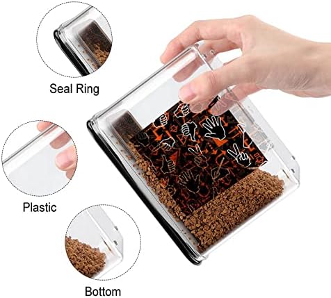 Gestos de mão e Arqueiro Padrão de alimentos Contêiner Plástico Caixas de armazenamento transparente com tampa de vedação
