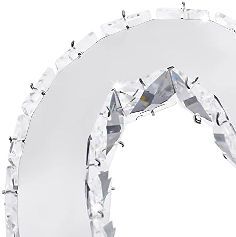 Ridgeyard Modern Modern 3 Heart Ring Crystal lustre LED LEITO LIMPO DE LIMPENTAÇÃO PENENTE PENENTE LUDER DE SANGUELA PARA LIGADA