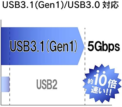 Elecom MF-FCU3016GBK USB MEMÓRIA, 16 GB, USB 3.0, 3.1, sem limitação de perda, preto