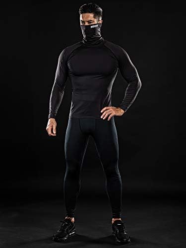 Drskin 2 ou 1 pacote de máscara masculina masculina camisetas de compressão Top Sports de manga longa Baselayer Running Athletic