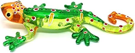 Zoocraft gecko figura verde miniatura lâmpada soprada de lâmpada de animal decoração de estátua animal