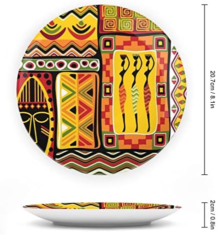 Mulher de arte africana com elementos históricos de maconha laranja o osso engraçado porcelana china decorativa placas