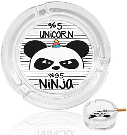New Panda Unicorn Glass Bandea de cinzas redonda Case de cinzas cinzas para decoração de mesa em casa