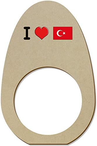 Azeeda 5 x 'I Love Turkey' Ringos/suportes de guardanapo de madeira