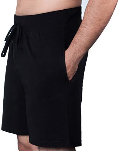 Calça de shorts de ioga de algodão de cordão de cordão masculino