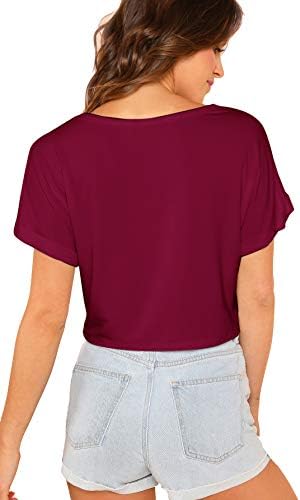 Sweatyrocks Casual Casual Casual Manga curta Soild Basic Crop Top T-Shirt