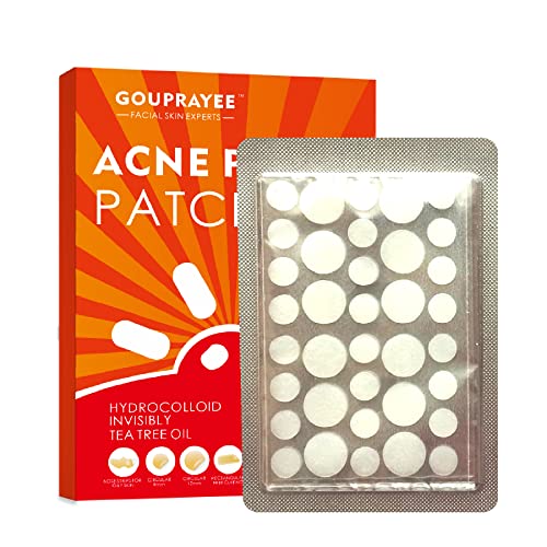Gouprayee Acne Pimple Patch - Hidrocolóide Acne Spot Tratamento para manchas e peixe com óleo da árvore do chá.