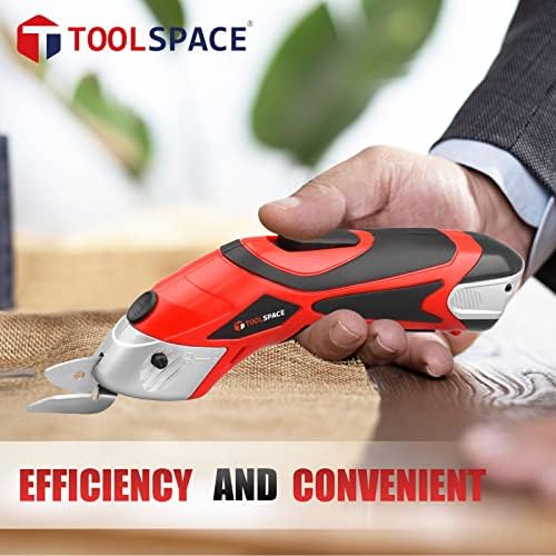 Toolspace 4V Scissors elétricos sem fio, cortador de tecido elétrico com 2 PCs Cutting Blades Acessório para corte de tecido,