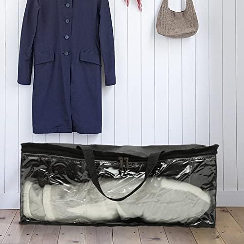 Bolsa de armazenamento de cabilock Caps portátil Caps de roupas de armazenamento sob a cama lidera preto transparente transportando