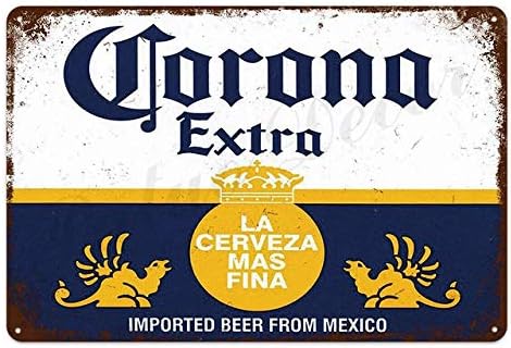 Hisimple Corona Extra Beer Poster Capa Decoração de parede Metal Metal Sign Vintage Bar Banho Braom Lar Beach Sala de Living Sinais