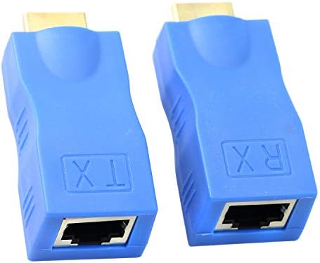 XMSJSIY HDMI Extender, HDMI a RJ45 Repetidor de conversor Extender Cable Extender sobre CAT 5E /6 1080p até 30m Extender para HDTV PS4