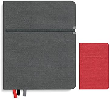 Tru Red TR58437 Large Mastery With Pocket Journal, Charcoal/Red