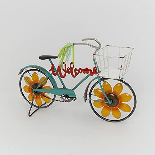 Gerson International 2633710 Spinner de metal bicicleta com cesta, comprimento de 20,8 polegadas