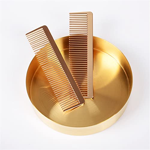 Pente portátil de metal pente minimalista de cabelo dourado para homens Homens unissex Gold pente leve leve pente de metal pente