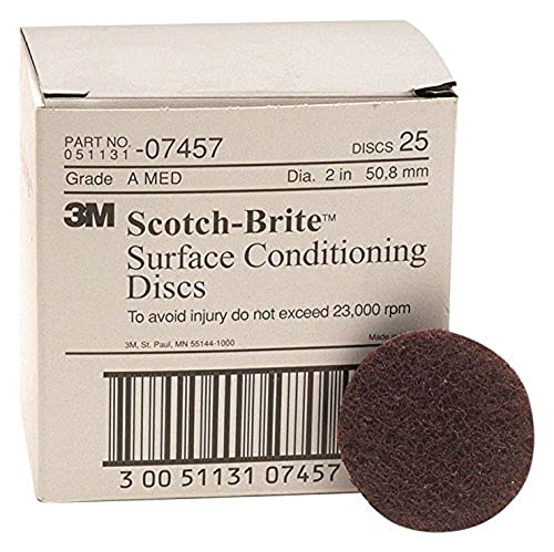 Scotch-Brite 07456 Disco de condicionamento de superfície, 3 X NH A Med, óxido de alumínio, coragem abrasiva, 3