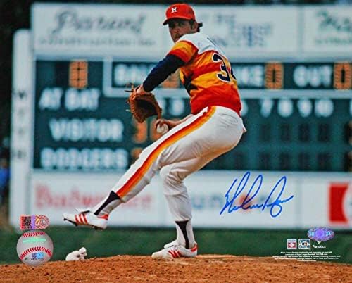 Nolan Ryan autografou Houston Astros 8x10 Rainbow Wind Up Photo- AIV Hologram - Fotos autografadas da MLB