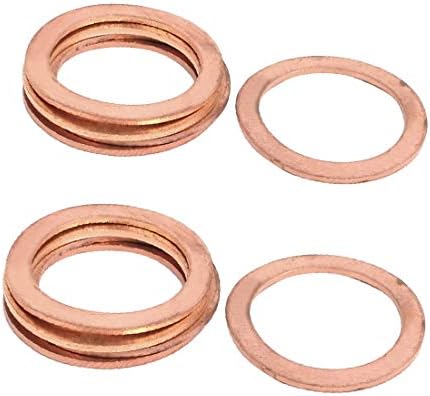 X-Dree 10pcs 10mmx18mmx1mm Copper Ring com arruela de trituração de vedação de cobre de cobre (10pcs 10mmx18mmx1mm cobre anillo