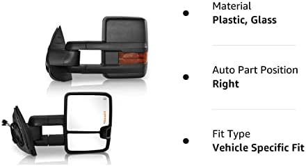 ZONA PERFIT 2007-2014 Silverado Sierra Towing Porta Lateral Espelhos laterais Lâmpadas de sinal de LED aquecido Passageiro Driver do lado direito do lado esquerdo do lado do espelho de reboque conjunto